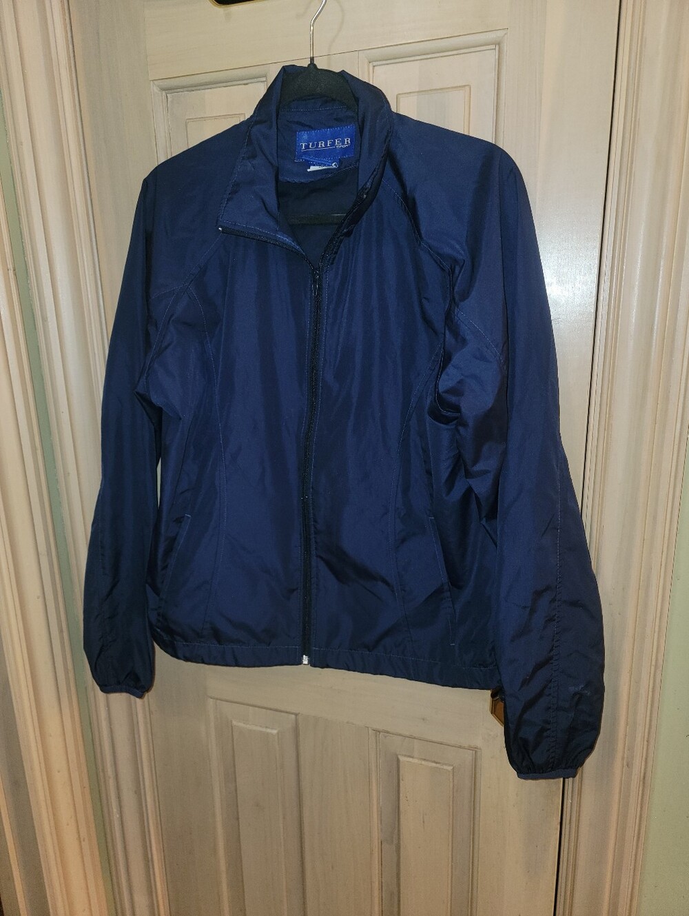Mens Sz M Turfer Sport Navy Blue Lightweight Jacket Windbreaker - Picture 3 of 8
